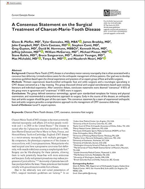 Consensus Statement on CMT Surgery